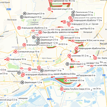  Интерактивная карта по профилактическим, противоэпидемиологическим мероприятиям по уничтожению переносчиков возбудителей инфекционных заболеваний на территории города Ростова-на-Дону